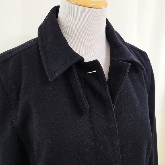 J. Crew hidden button black wool coat size small - Picture 3 of 5